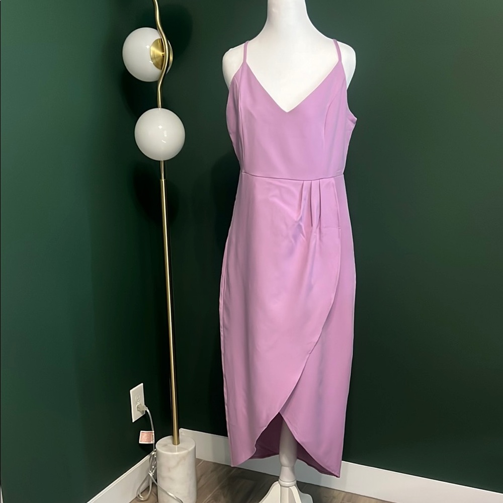 Lavender Asymmetrical Midi Dress - Sz L